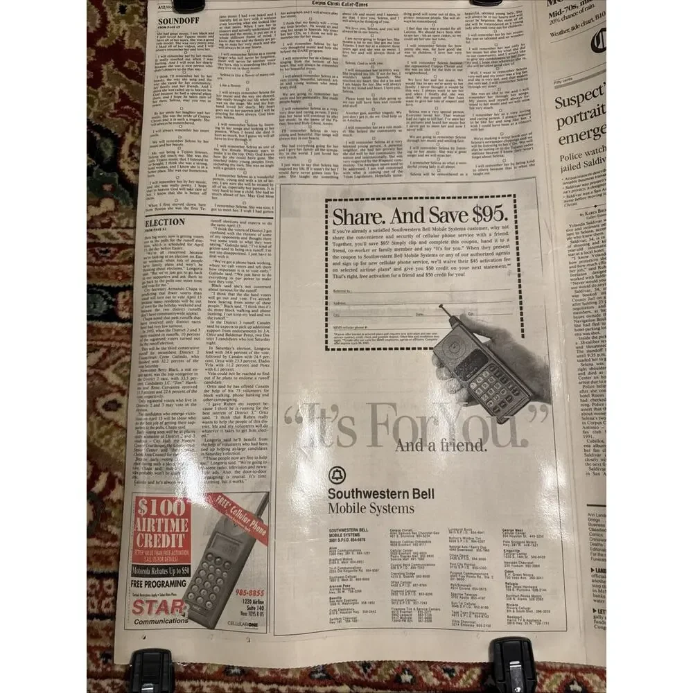 Extremely Rare Selena Corpus Christi Caller Times Newspaper